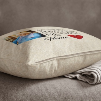 Personalised Cream Chenille Photo Cushion - Heaven in our Home